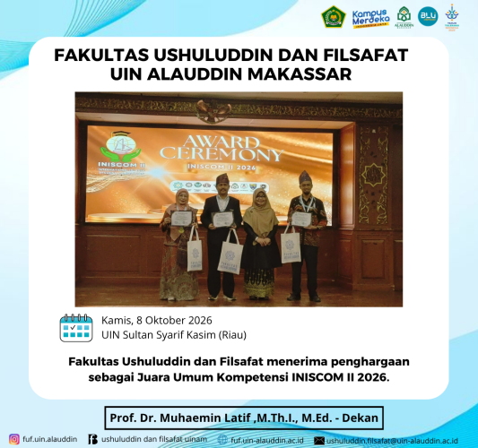 Mahasiswa FUF Antar UIN Alauddin Juara Umum INISCOM II 2026