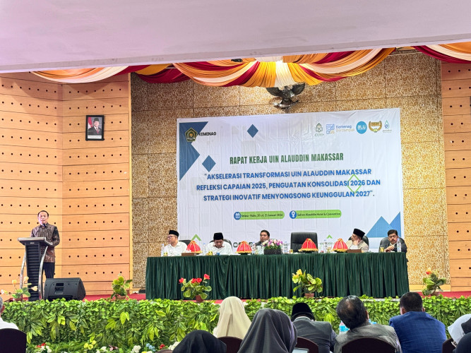 Rapat Kerja Bertajuk "Akselerasi Transformasi IUN Alauddin Makassar: Refleksi Capaian 2025, Penguatan Konsolidasi 2026 dan Strategi Inovatif Mengogsong Keunggulan 2027" Telah Dimulai.